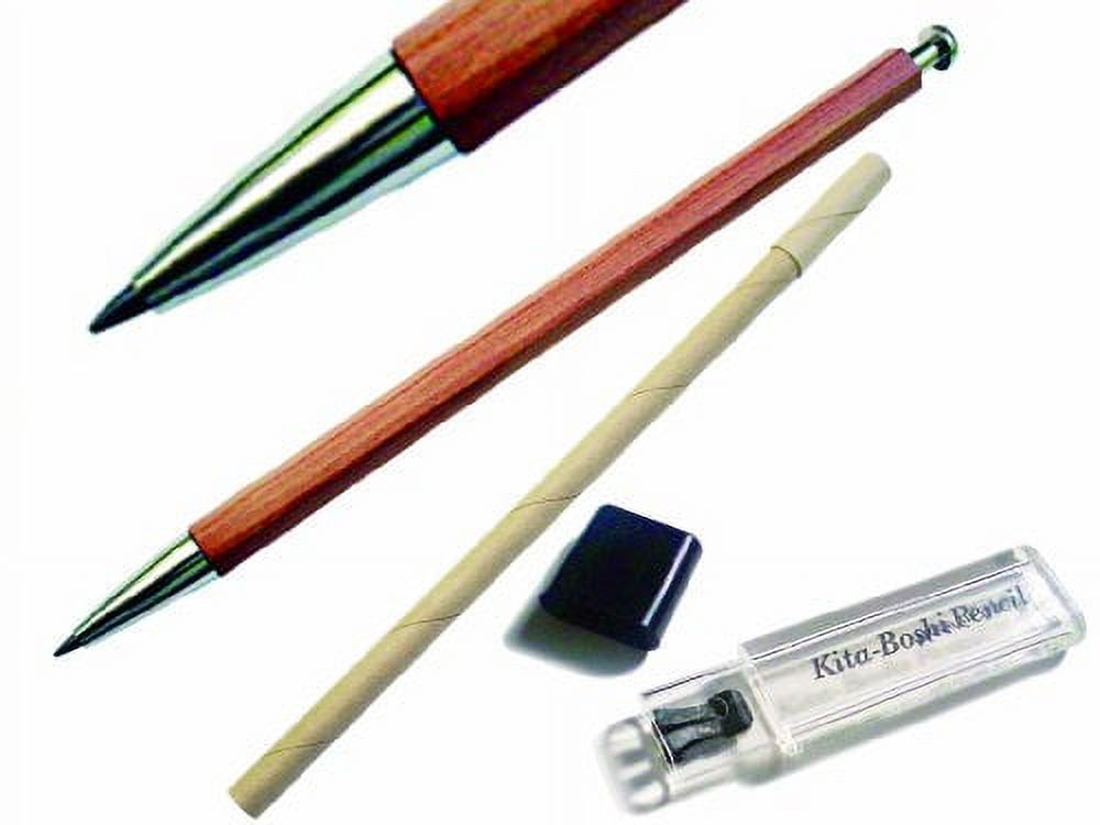 Kitaboshi 2.0mm Mechanical Pencil, Wooden Barrel, #1 B, Black Lead, 1ea  (OTP-580N) 